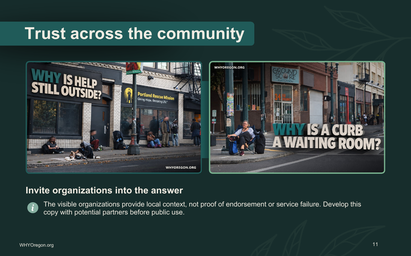 WHYOregon community campaign materials